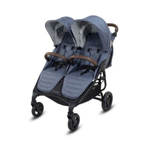 Trend Duo Double Stroller For Babies & Toddlers - Lightweight 26 Lbs Design, Xl Canopies, Spacious Pockets & Features A One-handed Fold - Denim