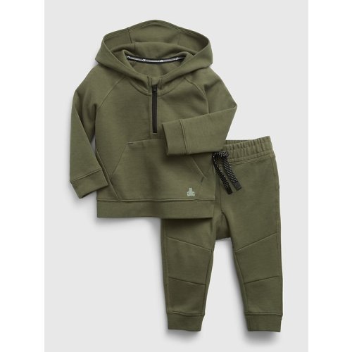 Baby Fit Tech Hoodie and Joggers Set in army jacket green, size: 0-3 M