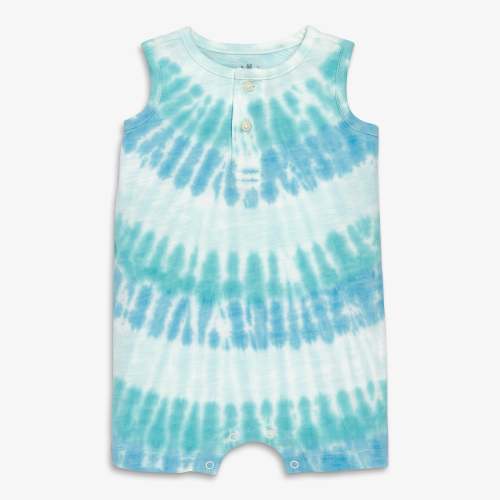Baby tank shortie in tie-dye - Cool sunburst stripe tie-dye / 0-3