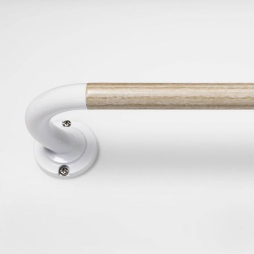 28" - 48" Blackout Kids' Curtain Rod Natural Wood/White - Pillowfort™: Adjustable Metal Rod, Single, 4 Pieces