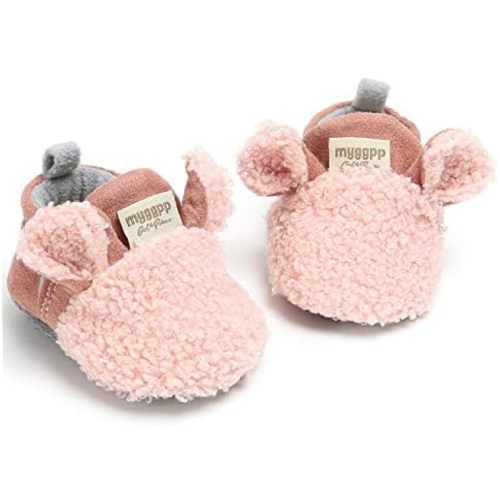RVROVIC Baby Boys Girls Cozy Fleece Boots with Non Skid Bottom Warm Winter Socks Slippers