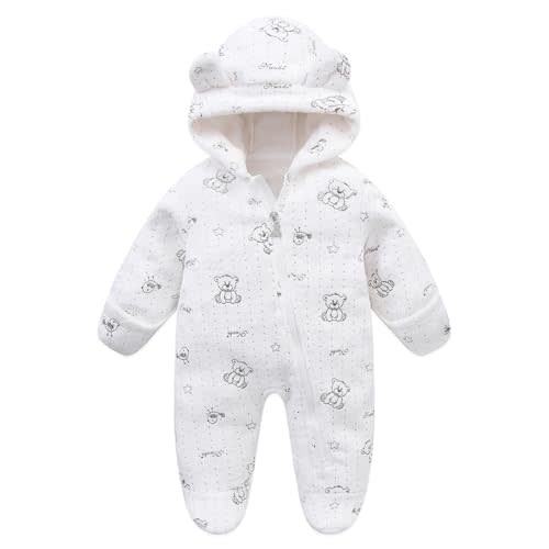 Mokitoni Newborn Boy Snowsuit Suit Onesie Baby Warm Clothes Toddler Bear Coat