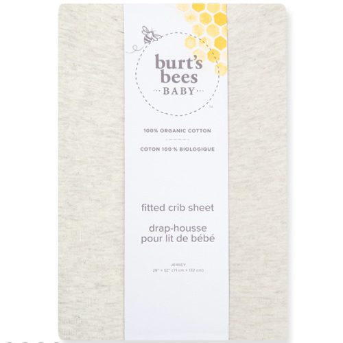 Solid Organic Cotton Fitted Crib Sheet Oatmeal