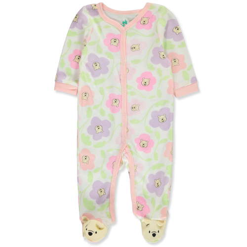 Disney Winnie The Pooh Baby Girls' Footed Coveralls - pink, 6 - 9 months (Newborn)