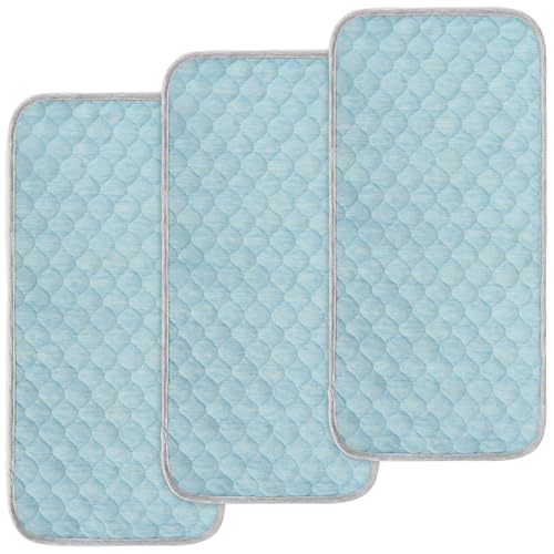 BlueSnail Quilted Thicker Waterproof Changing Pad Liners,3 Count(Blue)