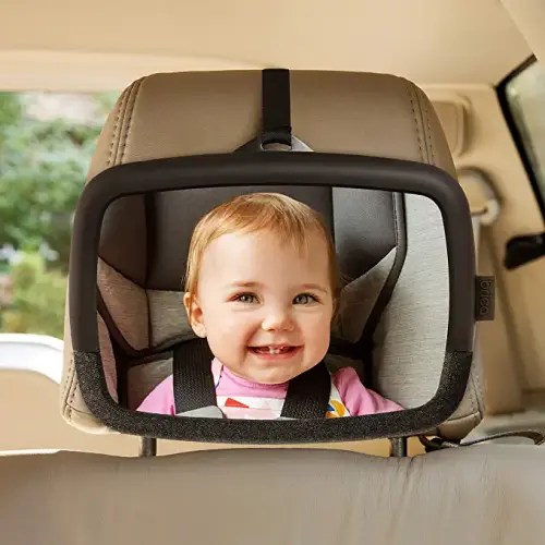 Munchkin Brica 360 Pivot Baby In-Sight Wide-Angle Adjustable Car Mirror, Crash Tested & Shatter Resistant, Black