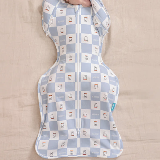 Swaddle Up™ 2-in-1 Transition Bag 1.0 TOG Cotton Blue Miffy Checker – Love to Dream US