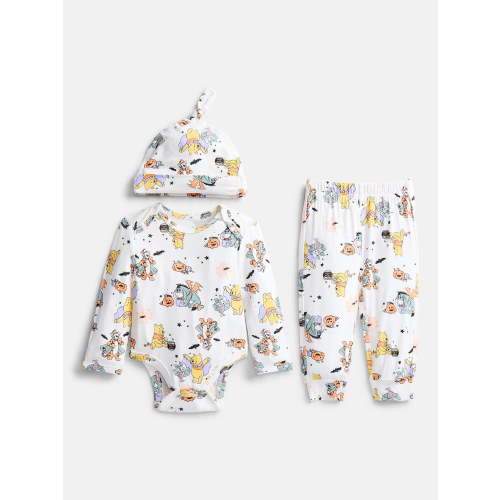 Winnie the Pooh Baby Boys Cozy and Comfortable Viscose Halloween 3-Piece Pant Set with Matching Hat, Sizes NB-24M