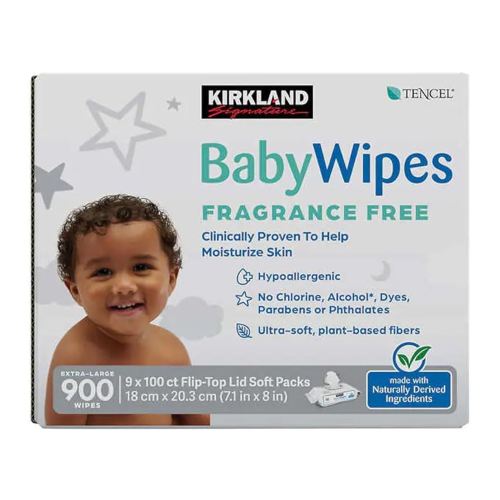 2 X Kirkland Baby Wipes - Unscented - 900 ct