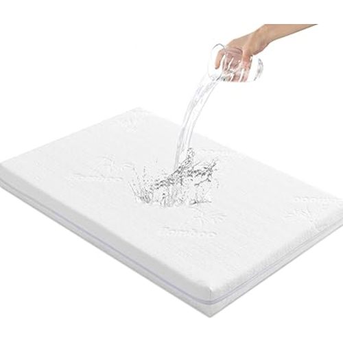 Bassinet Mattress pad(47x 23.6),Soft Bamboo Fiber Breathable Cover,Dual Firmness Gel Memory Foam Mattress.Fit for ADOVEL Baby Bassinet Bedside,BabyBond and ELEMARA Baby Bassinet Mattress.