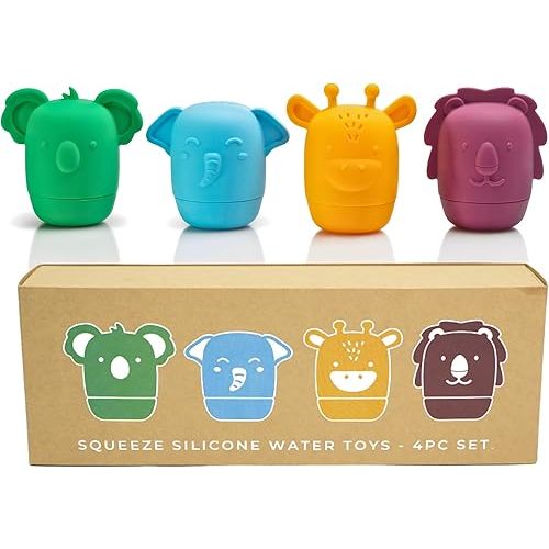 Wild Safari by Toy Appetit: Non-Toxic, Mold-Free Silicone Bath Toys for Babies 6-12 Months