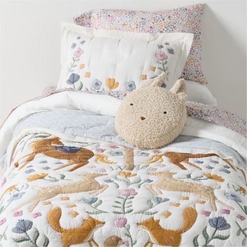 Wonderland Prairie Embroidered Cotton Voile Kids Twin Quilt