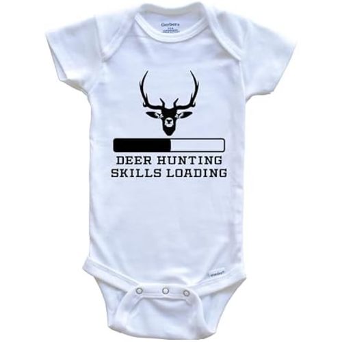 Deer Hunting Skills Loading Funny Hunting Humor One Piece Baby Bodysuit