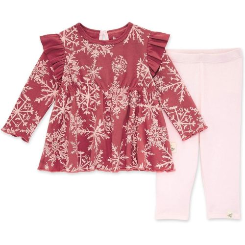 Burt's Bees Baby Baby Girls' Long Sleeve Top and Pant Set, 100% Organic Cotton