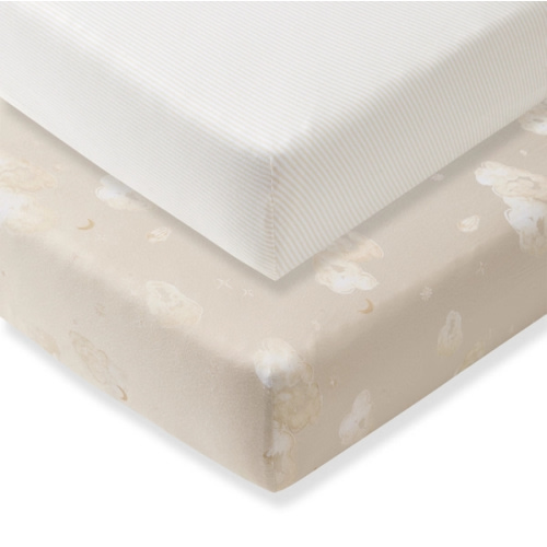 Good Night Sky Organic Cotton Crib Sheets - Limestone