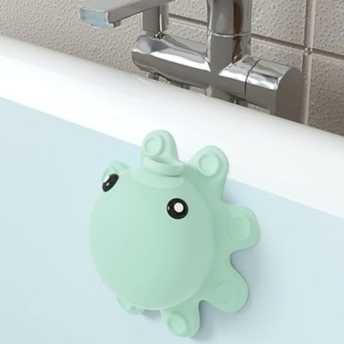 Bathtub Overflow Drain Cover Tub - Silicone Bathroom Overflow Drain Cover, Bath Tub Overflow Cover, Bathroom Spa Accessories, Adds Inches of Water for Deeper&Warmer Bath,Aqua Green