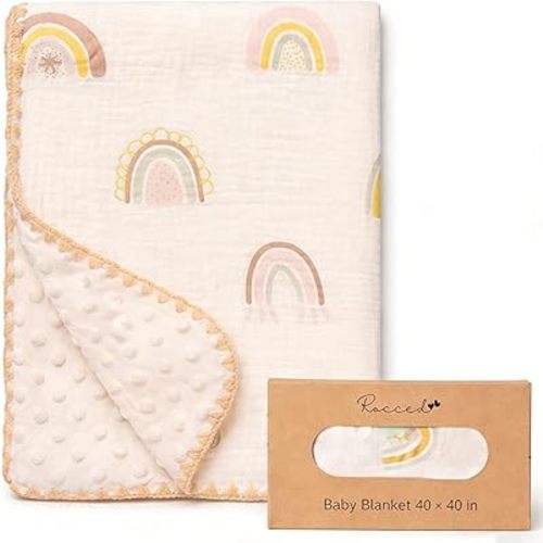 Couverture pour bébé avec double couches de mousseline à pois, couverture d'emmaillotage douce en coton neutre, couvertures de réception pour tout-petit bébé, couette pour bébé, plaid, couverture de