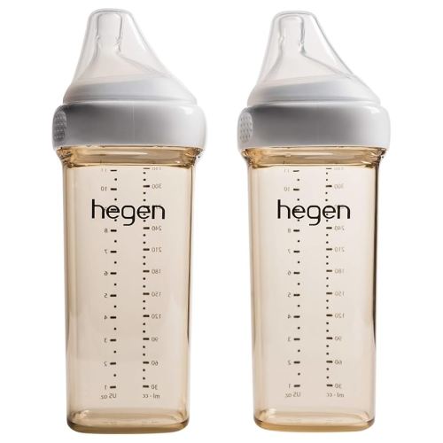Hegen Easy to Clean Anti-Colic Baby Bottle, 11oz for 6 Months and up (2-Pack)
