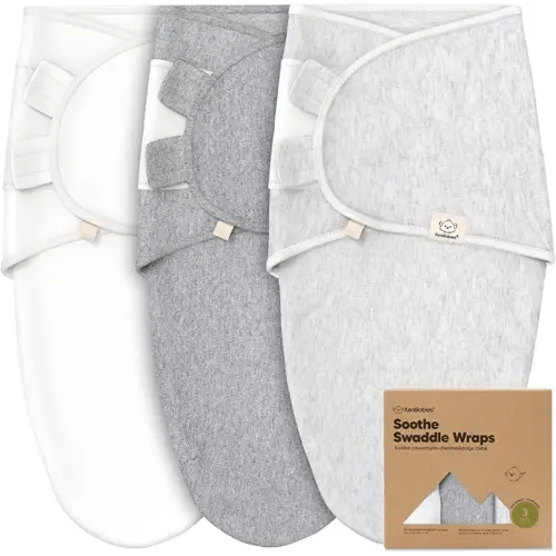 KeaBabies 3-Pack Organic Baby Swaddle Sleep Sacks - Newborn Swaddle Sack, Ergonomic Baby Swaddles 0-3 Months,Swaddles for Newborns,Baby Sleep Sack,Baby Swaddle Blanket Wrap, Baby Essentials (Cloud)