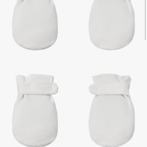 Newborn Baby No Scratch Mittens Stay On, 100% Cotton Breathable, Adjustable Infant Gloves for Baby Boys Girls Mittens
