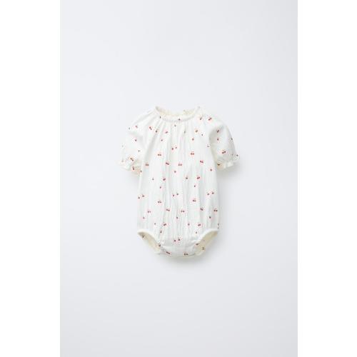 CHERRY PRINT BODYSUIT - Oyster-white | ZARA United States