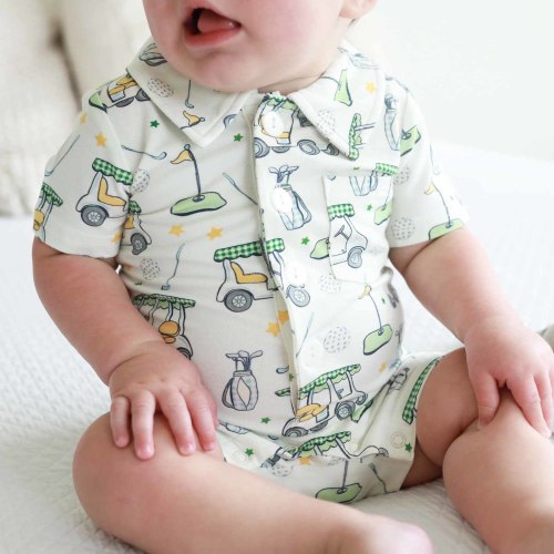Country Club Cuties Button Romper | Blue