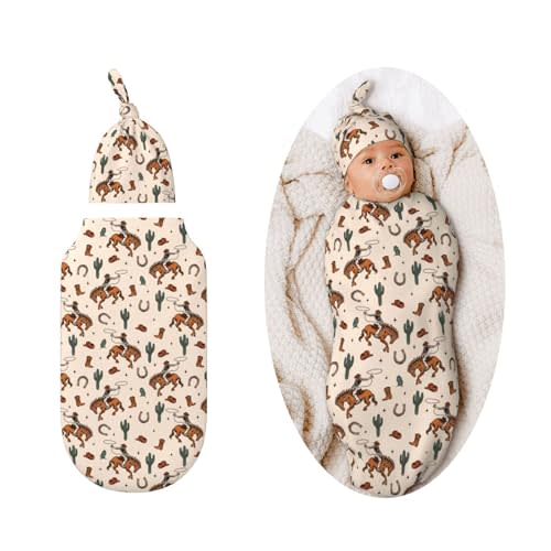 Western Swaddle Blankets Newborn Receiving Blanket Baby Swaddle Wrap Soft Sleeping Sack for Baby Girls Boys