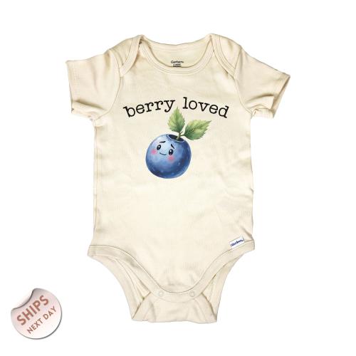 Berry Loved Baby Bodysuit, Blueberry Baby shirt, Fruit Baby Bodysuit, Cute Baby Clothes, Neutral Baby Outfit, Baby Shower Gift, 2000845