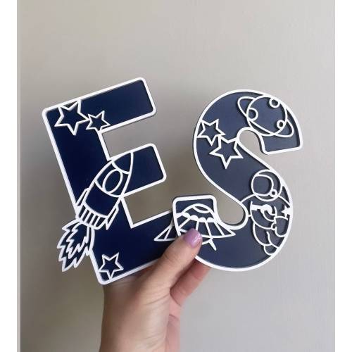 Personalized Space Name Sign for NASA Enthusiasts - Rocket and Moon Room Decor - Custom Space Theme Letters- Personalised