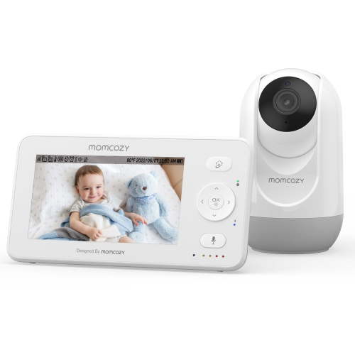 Momcozy BM02 Baby Monitor, 4.3" HD Screen, Video & Audio, Split Screen, Two-Way Talk