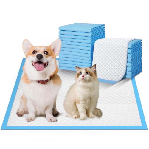 Skdwakiz Puppy Pee Pads, 40 Count 23x23 in Disposable Dog Training Pads, Super Absorbent Pet Piddle & Leak-Proof Potty Incontinence Mats for Puppies Dogs Doggie Cats Rabbits, Quick Drying