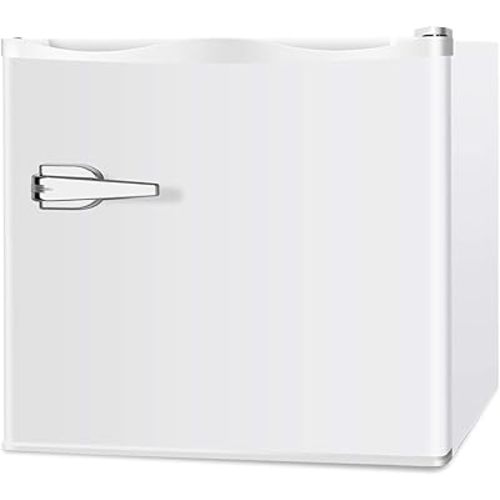 Mini Freezer, 1.2 Cu.ft Small Upright Freezer with Handle, Removable Shelves, 7 Adjustable Thermostat, Low Noise for Bedroom/Apartment/Office, White
