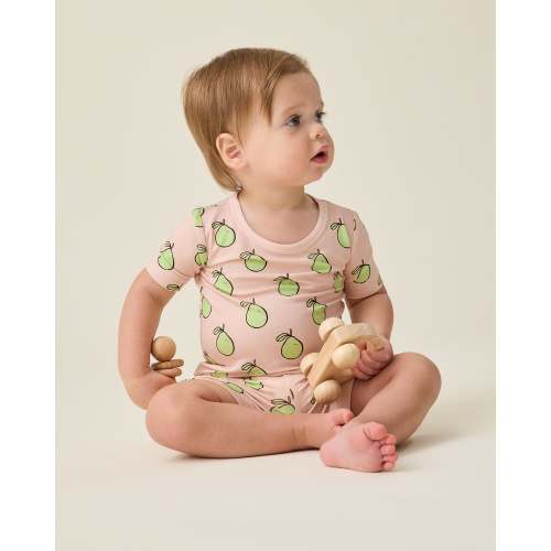 Kindred Bravely - Bamboo Short Sleeve & Shorts Set - Pink Pomelo - 18-24 M