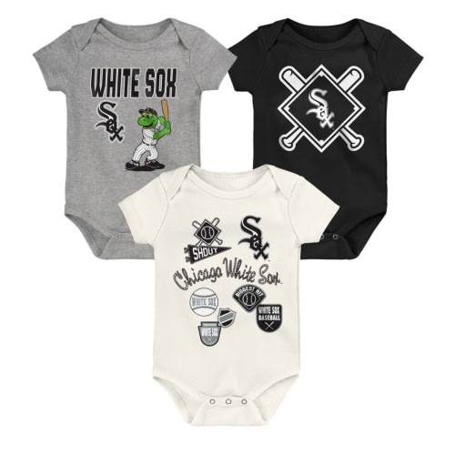 Newborn Chicago White Sox Outerstuff Home Plate 3-Piece Creeper Set