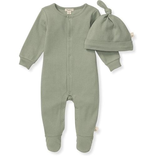 Burt's Bees Baby baby-boys Romper Jumpsuit, 100% Organic Cotton One-piece Short Sleeve Shortall, Long Sleeve Coverall