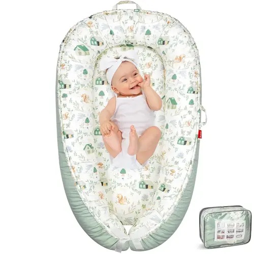 Baby Lounger - Baby Lounger for Newborn 0-24 Months, Breathable & Soft Baby Nest, Portable and Lightweight Lounger for Home and Travel, Ideal Newborn Babies Essentials