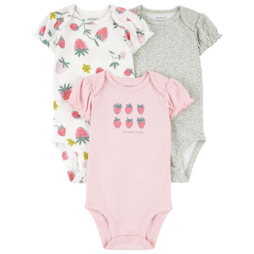 Carter's Child of Mine Baby Girl Bodysuit, 3-Pack, Sizes Preemie-18 Months