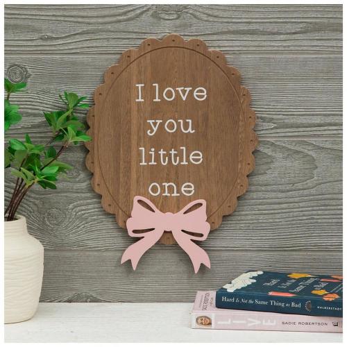 I Love You Little One Scalloped Wood Wall Decor
