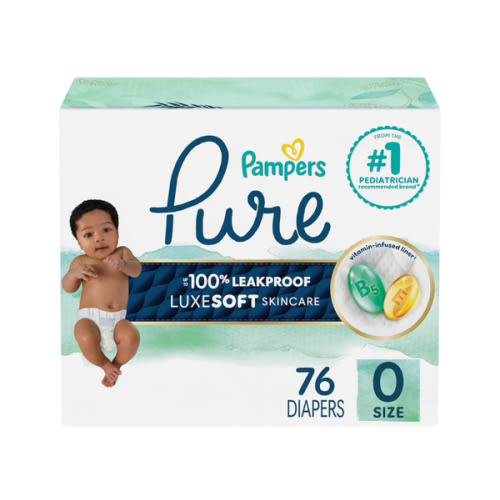 Pampers Pure Protection Baby Diapers, Premium Plant-Based Skin Protection, Hypoallergenic Soft Diapers