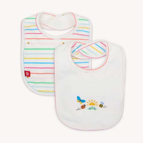 rainbow road organic cotton stay dry infant reversible bib – Magnetic Me