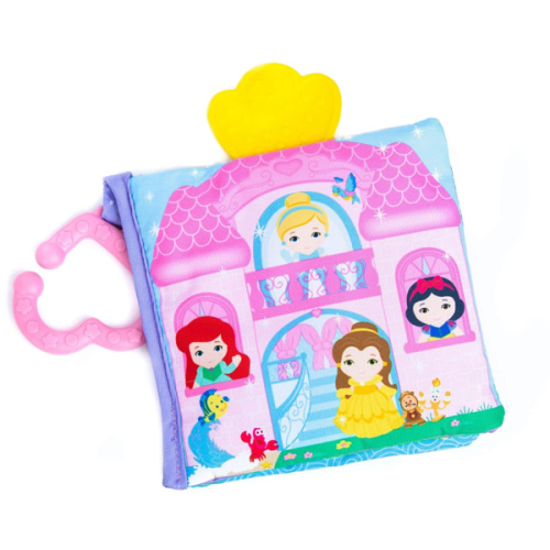 Kids Preferred Disney Baby - Disney Princess Soft Book with Teether Toy & Crinke Pages - Picture Book for Newborns