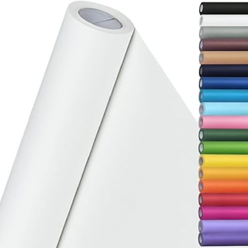 SMART&CASUAL 15" x 450" (37.5') Kraft Paper Roll for Art & Crafts, Painting & Drawing (White)