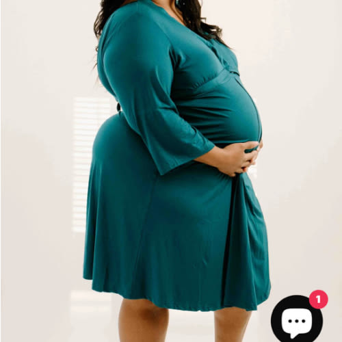 Lila Labor & Postpartum Gown in Deep Teal