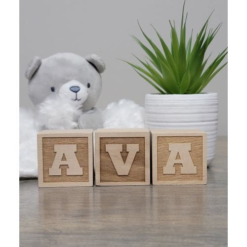 Personalized Wooden Blocks | Name Blocks | Alphabet | Baby Name | Nursery | Engraved | Baby Shower | Gift | Natural Wood Toy | Wood Blocks