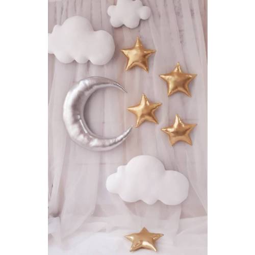 Gold or Silver moon and stars wall hanging, Set wall decor,Nursery decor,Wall decoration,Moon hanging