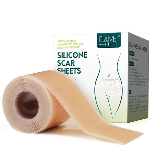 Hojas de silicona para cicatrices (rollo de 1.6 x 120 pulgadas, rollo de 9.8 ft), rollo de cinta de silicona para cicatrices, tiras de silicona para cicatrices, reutilizables, hojas profesionales para