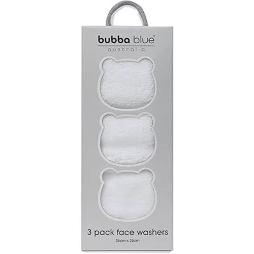 BUBBA BLUE Everyday Essentials 3 PK WASH Cloths White