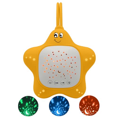 Portable White Noise Machine for Baby | Sleep Aid Music Lullaby Sound Machine with Star Projector for Nursery, Home, Travel | Gift for Infants, Toddlers, Kids