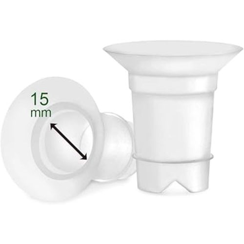 Maymom Flange 15mm Inserts Compatible with Medela, Spectra 24 mm Shields/Flanges, Momcozy/ Willow Wearable Cup. Compatible with Medela Freestyle, Harmony , to Reduce 24mm Down to 15 mm; 2pc/Each