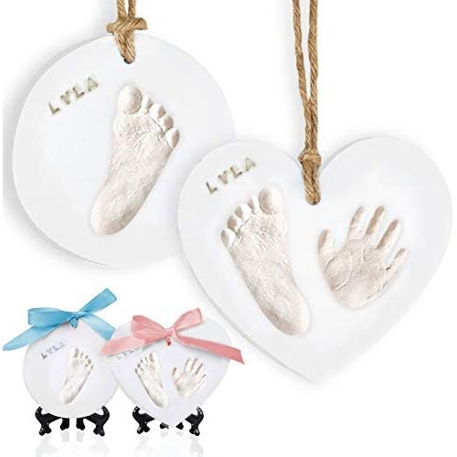 Baby Handprint Footprint Ornament Keepsake Kit - Newborn Imprint Ornament Kit for Baby - Glaze Finish